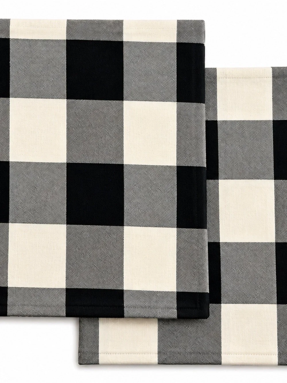Black and Cream Buffalo Check Throw Pillow - Indoor/Outdoor-18x18
